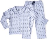 Little Label - pyjama fille - fleurs bleues verticales - 6Y/110-116 - taille: 110/116 - coton biologique