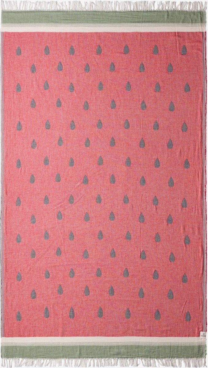 Barine 100% Turkse Katoen Strandlaken - Ultraabsorberend - Sneldrogend - Lichtgewicht Hamamdoek - 90x160cm - Watermelon