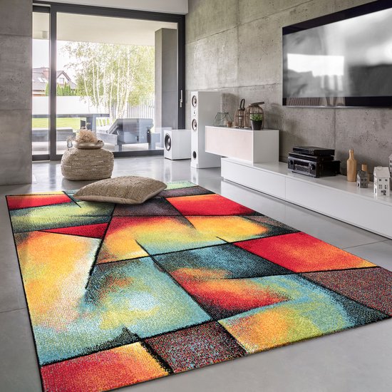 Paco Home Laagpolig Tapijt TT Home Tapijt Laagpolig Woonkamer Abstract Patroon 3D Geometrisch, Kleur:Beige Crème, Maat:200x290 Cm Vloerkleed Buiten Paco Home