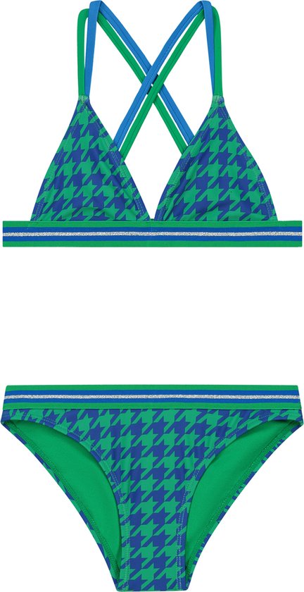 Shiwi Ensemble bikini LUNA FIXED TRIANGLE SET - carreaux bleu océan - 146/152