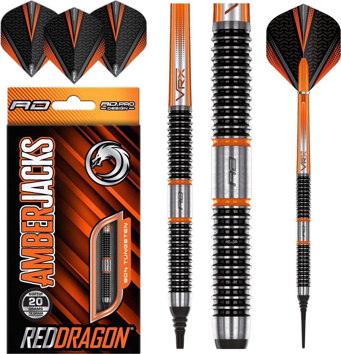 Red Dragon Amberjack 18 90% - Soft Tip Darts