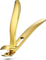 Teennagelknipper met schuine kop en lange handgreep voor senioren - Nagelknipper met grote brede kaak en opvangbak voor dikke nagels - Gemakkelijker trimmen, Ergonomisch ontwerp (goud