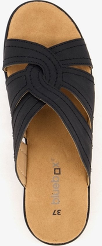 Blue Box dames slippers zwart bruin - Maat 36