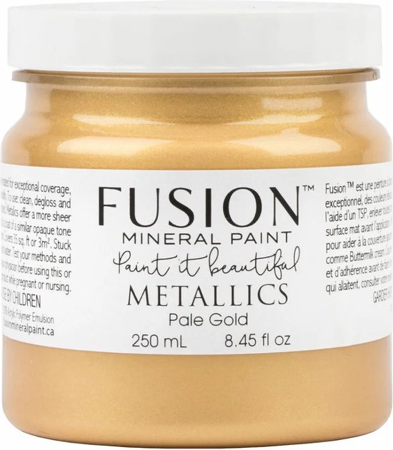 Foto: Fusion metallic paint meubelverf bleek goud acrylverf pale gold 250 ml