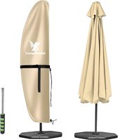 Beschermhoes voor parasol, zweefparasol, beschermhoes met stang, 600D Oxford,uv-bescherming en weerbestendig, voor 2 tot 5 m, rond en vierkant zweefscherm (280-30-81-46 cm)