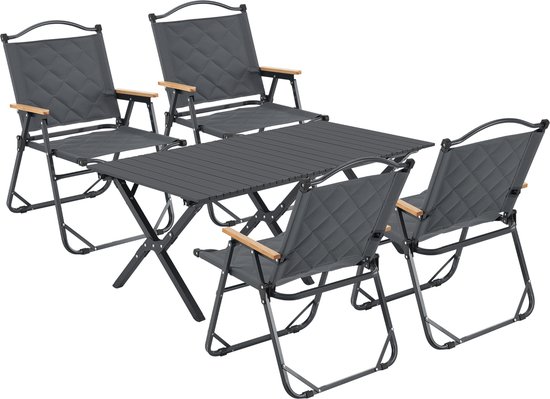 Ensemble de jardin Botrugno Ensemble de camping 5 pièces gris casa.pro
