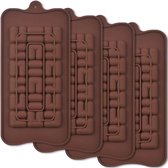 Siliconen chocoladereepvormen Break Apart Chocoladevormen Zelfgemaakte eiwit- en energiereepvormen 4 verpakkingen