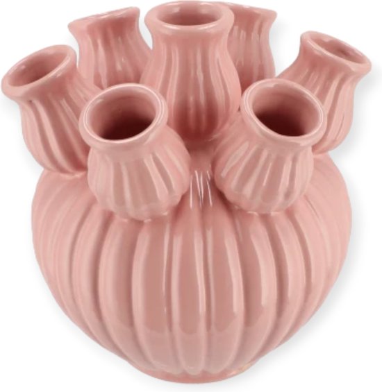 Daan Kromhout - Vase Tulipe - Vase - Amsterdam - Rose - 16x15cm - Céramique -