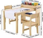 peuter-kleuter tafel - set - activiteiten tafel - hout - opbergruimte - krijtbord
