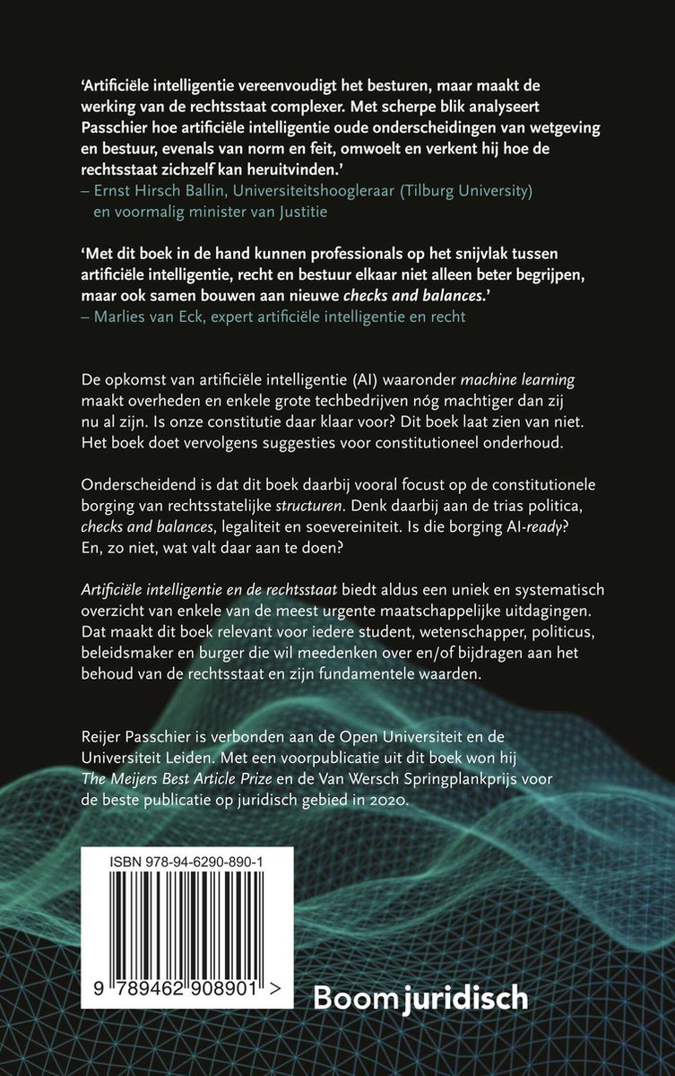Artificiële intelligentie en de rechtsstaat - back cover