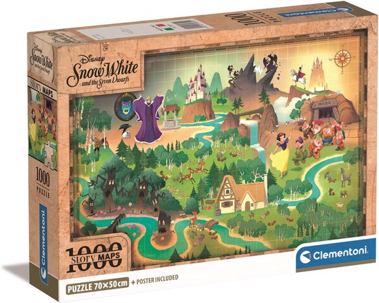 Clementoni - Puzzel - 1000 Stukjes - Disney Sneeuwwitje Story Maps | bol