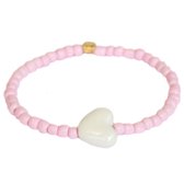 Armband stone heart pink