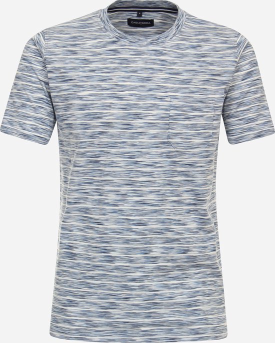 CASA MODA comfort fit heren T-shirt - blauw dessin - Maat:
