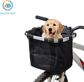 One stop shop - Panier de vélo pour chien - Panier pour chien avant de vélo noir - Accessoires de vêtements pour bébé de panier et bande réfléchissante - Haute qualité - Zwart