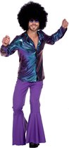 Wilbers & Wilbers - Jaren 80 & 90 Kostuum - Mr Smooth Disco Dancer Man - Blauw - Medium - Carnavalskleding - Verkleedkleding
