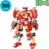 13-in-1 Robot Speelgoed Set - Geschikt Voor Kinderen Vanaf 6 Jaar - 591 Bouwstenen - Brandweerman - Compatibel Met LEGO - Bouwset - STEM Speelgoed - Bouwsets - Bouwspeelgoed - Inclusief Handleiding