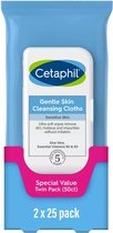 Cetaphil Gentle Skin Cleansing Face Wipes Cloths - Unscented - 2pk/50 stuks