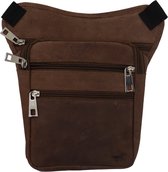 Safekeepers Leg bag - pochette de jambe - Sac de hanche de moto - sac de jambe - sac de jambe de moto - sac de taille - cuir - brun chasseur