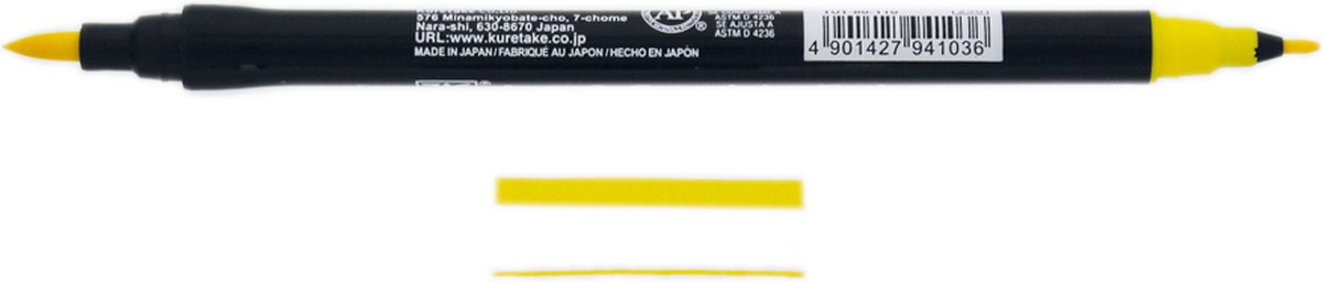 ZIG Art & Graphic Twin Tip brush marker - Mid Yellow