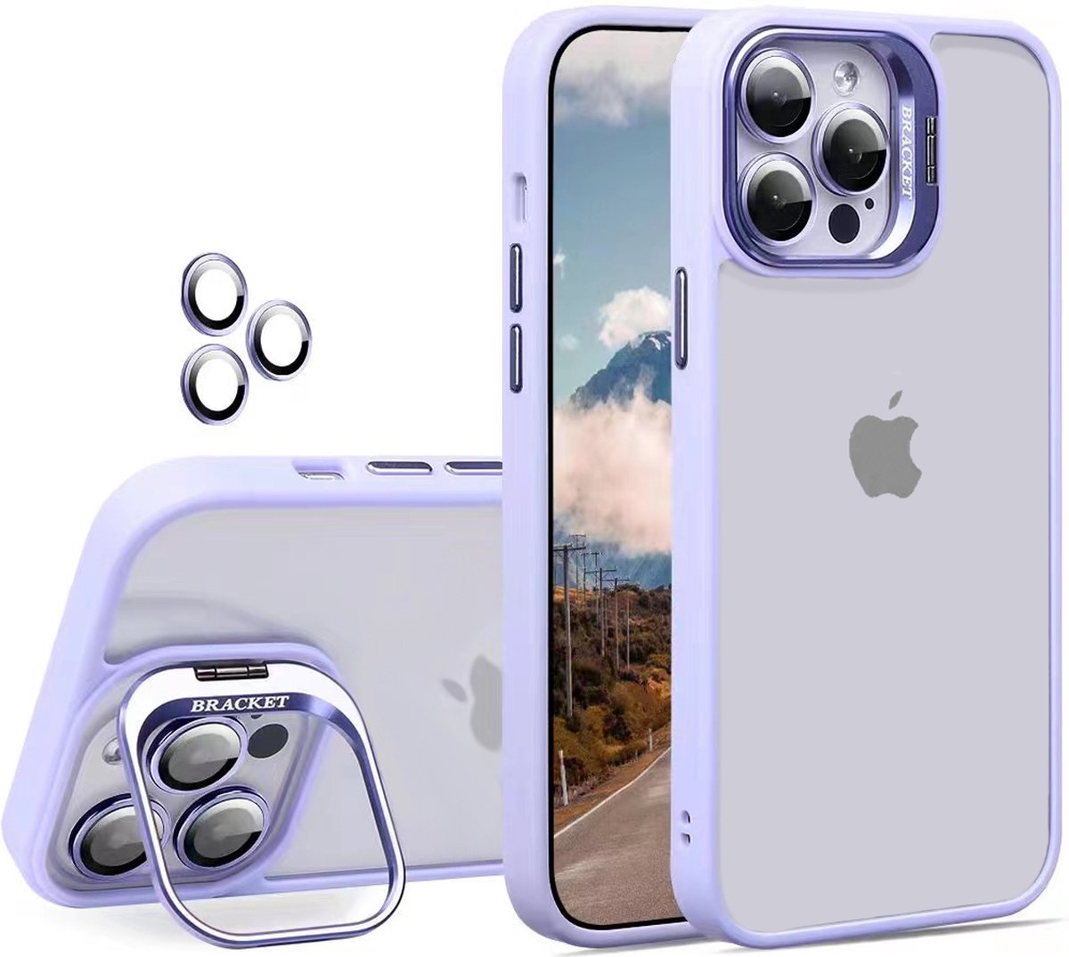 Telefoonhoesje voor Apple iPhone 14 Pro – Paars – Uitklapbaar Standaard