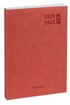 Agenda Brepols 2024-2025 - ECO PURE - Aperçu quotidien - Rouge - 11,5 x 16,9 cm