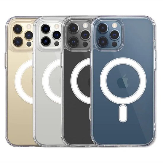 Coque de téléphone adaptée à iPhone 15 pro max - avec aimant pour support de voiture - transparente