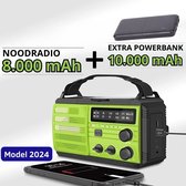 Gastrologix® Noodradio Solar Opwindbaar - 8.000 mAh - Inclusief EXTRA Powerbank 10.000mAh - Model 2024 - Radio op Batterijen - Noodpakket - Solar Powerbank - Zaklamp - Noodrantsoen - Powerbank Zonneenergie - Noodradio Opwindbaar