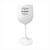 Luxe Wijnglas - Onbreekbaar - Met Tekst - Wit - Wijnen wijnen wijnen