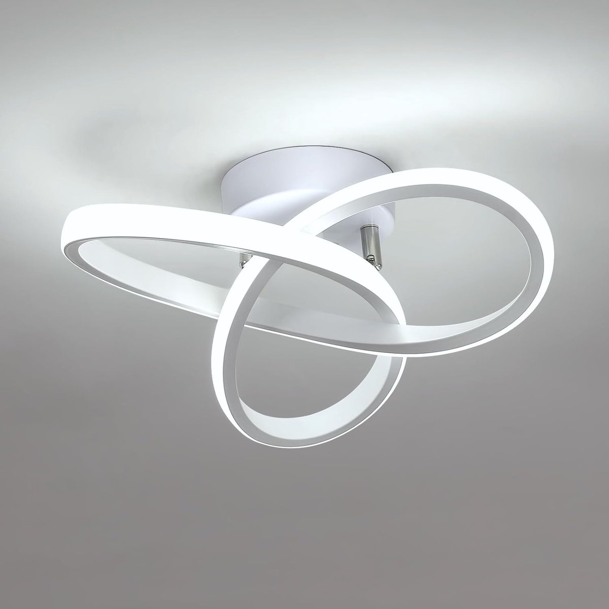 Goeco Plafondlamp - 30cm - Medium - 30W - LED - Bloemvorm Design - Witte - Koud Wit - 6500K - Voor Woonkamer Slaapkamer Keuken Gang