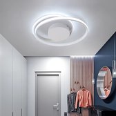 LuxiLamps - Ringen LED Plafondlamp - Dimbaar Met Afstandsbediening - Wit - 46 cm - Plafoniere - Keuken Lamp - Woonkamerlamp - Moderne lamp