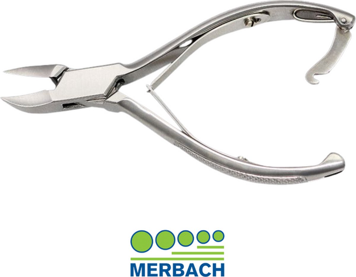 Goedkoopste Merbach pedicuretang, gebogen snijvlak, dubbele veer met slot, 14 CM- 20 x 1 stuks voordeelverpakking