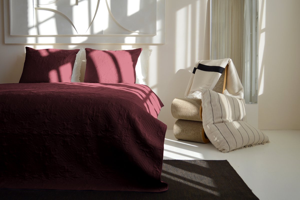 Zydante Home® Bedsprei Incl. 2 Hoezen -Bordeaux Rood Royal - 220x240 cm + 2 * 60x70 cm