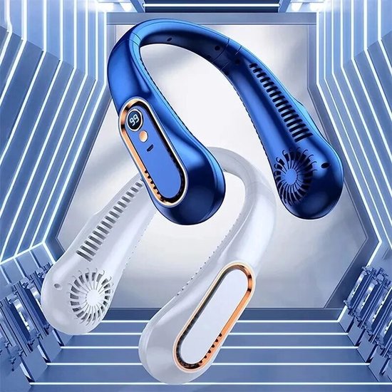 Led digitale display elektrische ventilator draagbare hangende nek