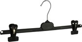 De Kledinghanger Gigant - 20 x Rokhanger / broekhanger / pantalonhanger / knijperhanger kunststof zwart met anti-slip knijpers, 40 cm