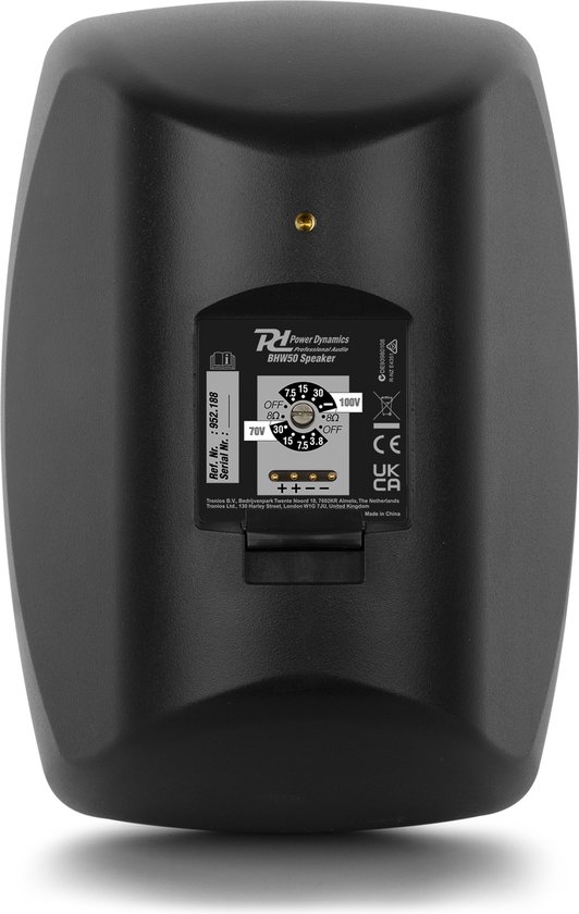 Power Dynamics BHW50BK waterbestendige speaker set - 100V - 80W - Zwart van Power Dynamics — afbeelding 3