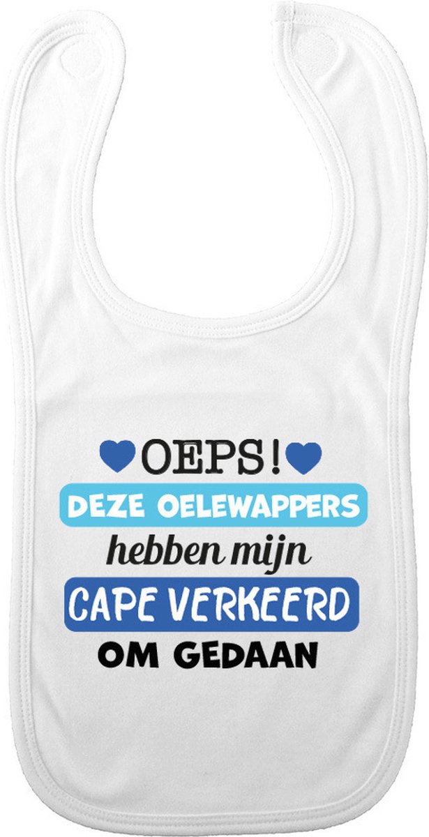Goedkoopste Bellatio Decorations Baby slabbetje - blauw - oelewappers - kraam cadeau - slab/morsdoek