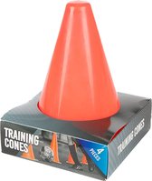 Cônes de Sport/football - 4 pièces - orange - plastique - 14,5 x 14,5 x 19 cm - cônes de jeu/entraînement
