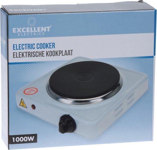 Kookplaat Basic Ø 16 cm Elektrisch wit enkel pits 1000W 5-standen 22 x 22 x 7 cm van Bestron — afbeelding 2