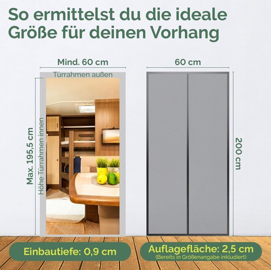 Vliegengaas Voor Deur 160 x 310 cm Magnetische Sluiting, Lichtdoorlatend, Anti-Insect, Sterke Magneten, Zonder Te Boren Hordeur Klamboedeur Voor Raamdeuren, Toegangsdeur, Zwart