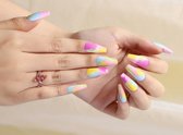 Press-on Nail - Luna - Neon- Mulicolor - Plaknagels- Trendy- Square-Geel - Roze- Groen- Blauw