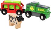 BRIO World - 36018 Boerderijtrein op batterijen | Speeltrein op batterijen voor kinderen vanaf 3 jaar