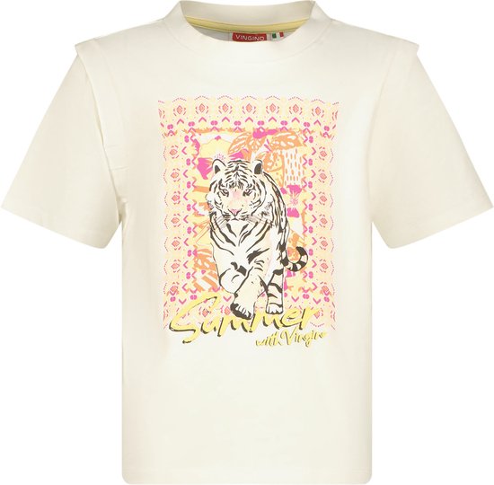 Vingino - Meisjes Shirt - Offwhite - Maat 128