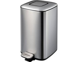 EKO - Regent pedaalemmer 12 liter - Stainless steel Plastic - mat RVS - Prullenbak