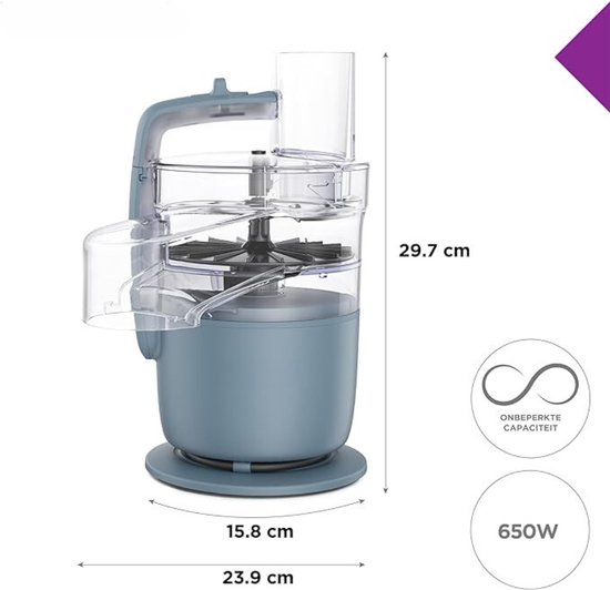 Foodprocessor - Multifunctioneel - Hakken - Mengkom - Zilver - Snel — afbeelding 5