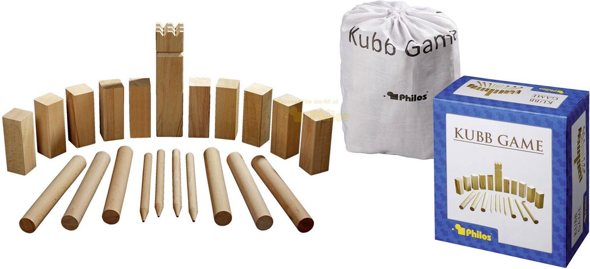 Philos Beukenhouten Kubb spel origineel