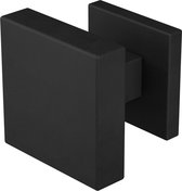 Deurknop - Zwart - RVS - GPF bouwbeslag - GPF9858.61-02 Zwart vierkante knop S5 60x60x16mm incl. wisselstift op vierkant