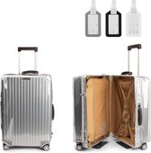 Bastix - Kofferafdekking, transparante pvc-bagagehoes, transparante bagageafdekking met 3 bagagetags, waterdichte bagagebescherming zonder verwijdering, voor koffer, fietstas, transparant