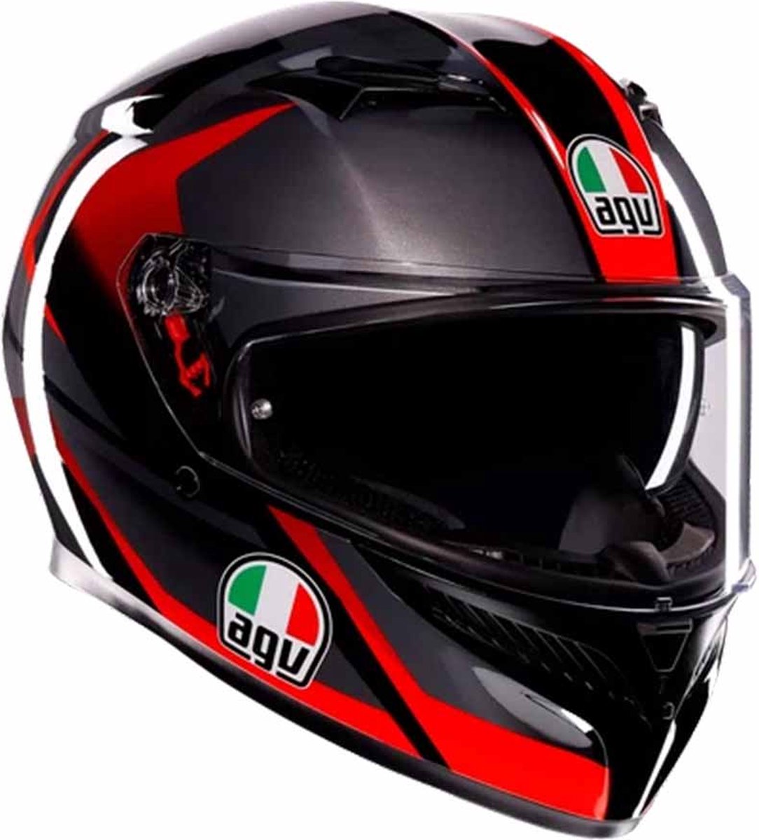 AGV K3 E2206 Mplk Striga Black Grey Red L - Maat L - Helm