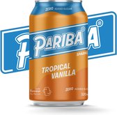 Pariba Tropical Vanille Canette 6 x 32cl - boisson gazeuse - sans sucres ajoutés - Faible en calories