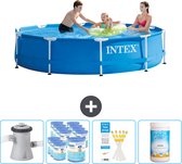 Intex Rond Frame Zwembad - 305 x 76 cm - Blauw - Inclusief Pomp Filters - Testrips - Chloor